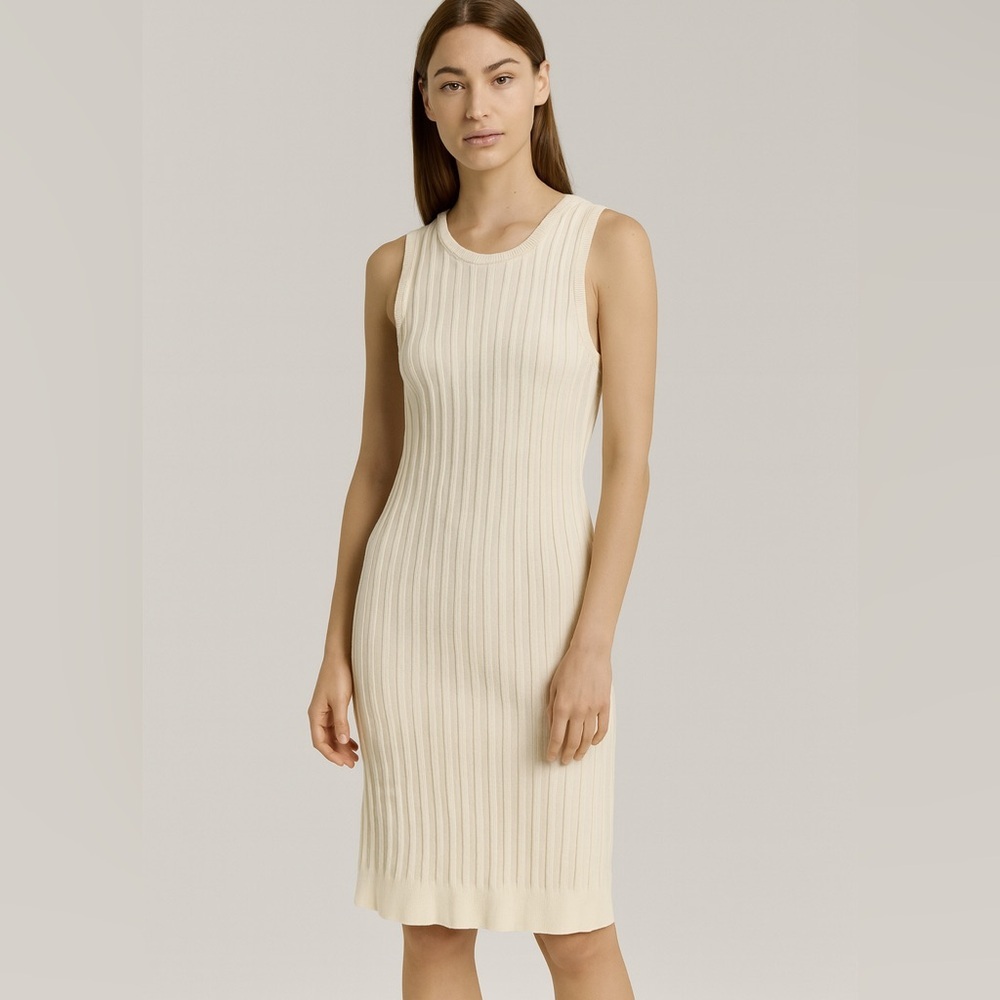 Anthropologie JACQUIE THE LABEL Peach Striped Sleeveless Sweater Dress‎ Small